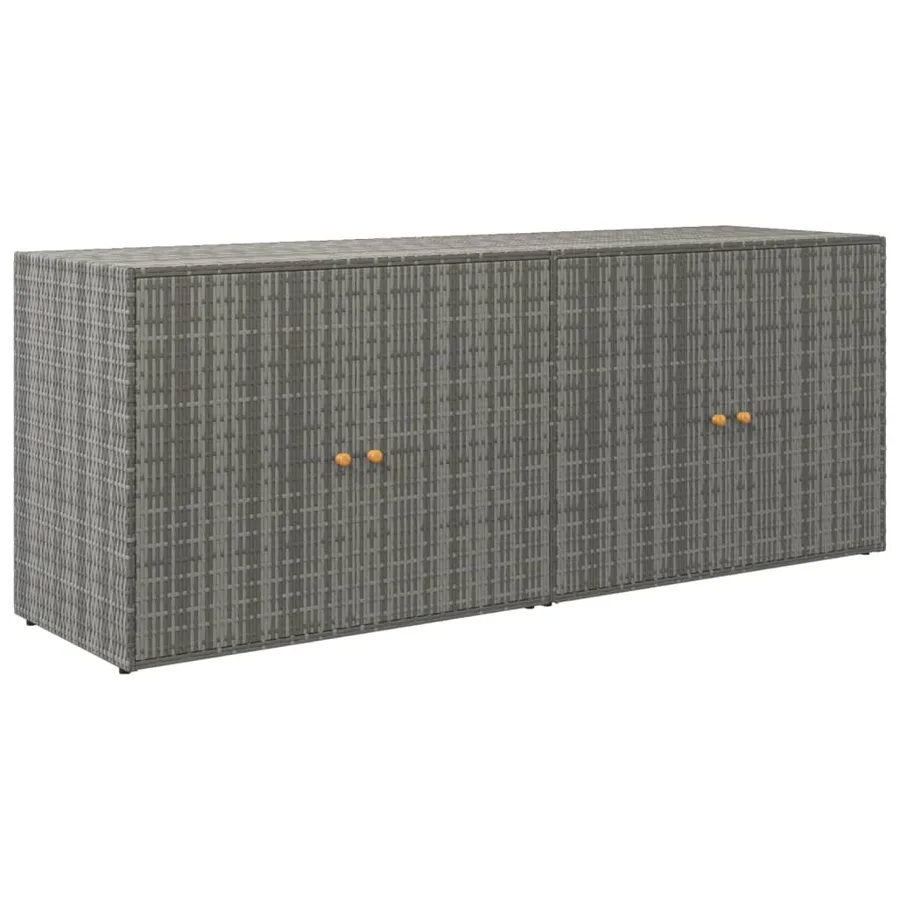 Armoire de rangement jardin Gris 198x55,5x80 cm Résine tressée - 2