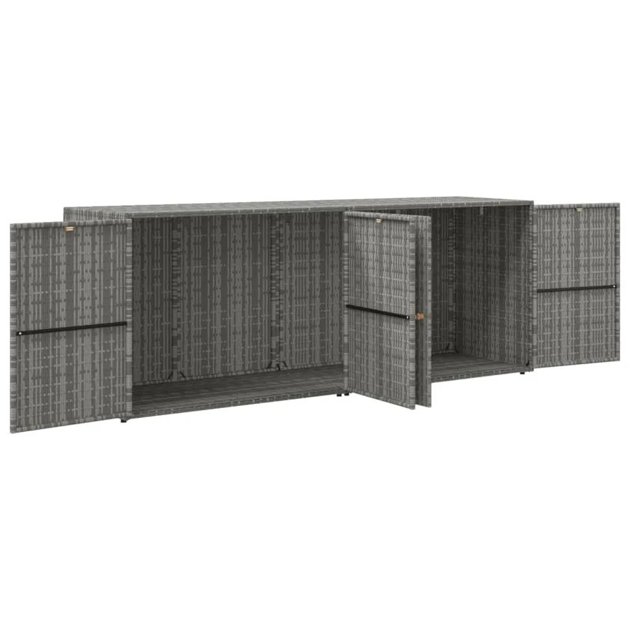 Armoire de rangement jardin Gris 198x55,5x80 cm Résine tressée - 3