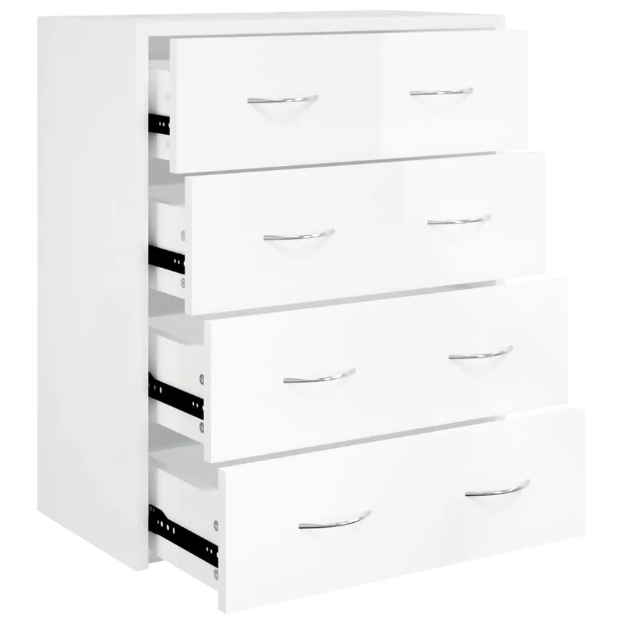 Buffet avec 4 tiroirs 60x30,5x71 cm Blanc brillant - 2