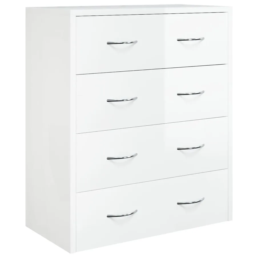 Buffet avec 4 tiroirs 60x30,5x71 cm Blanc brillant - 3