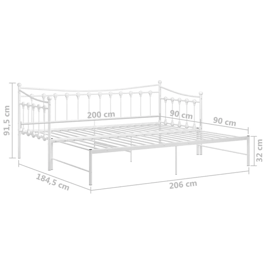 Cadre de canapé-lit extensible sans matelas blanc 90x200 cm - 14