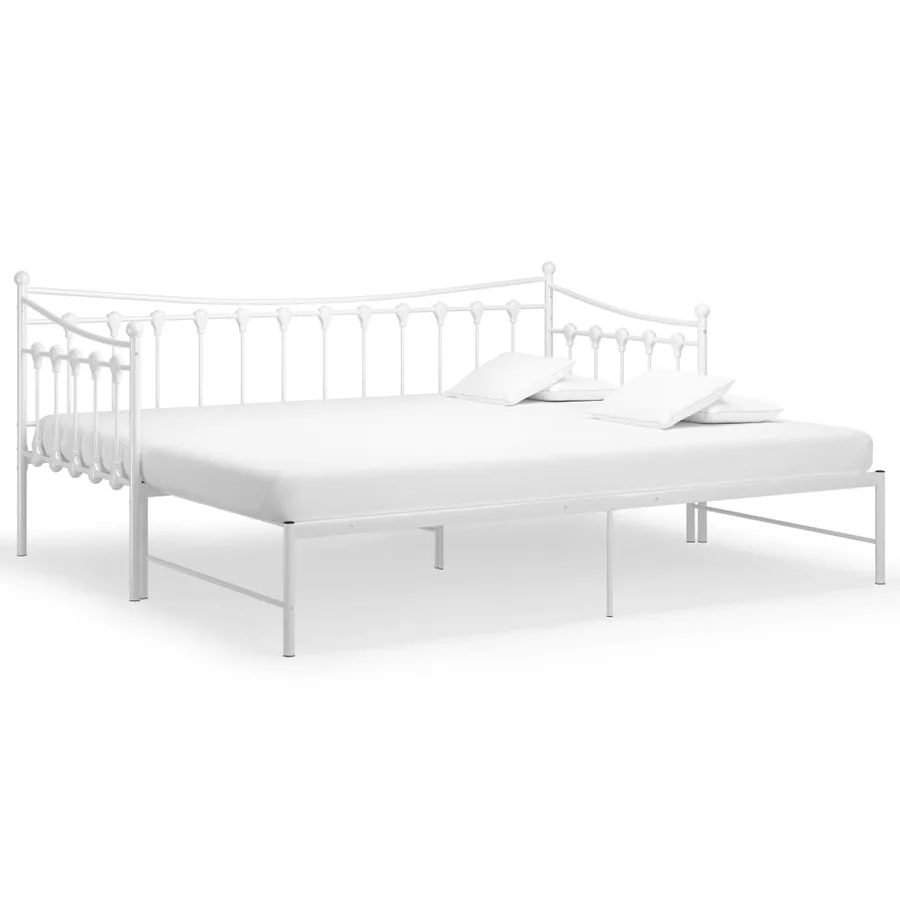 Cadre de canapé-lit extensible sans matelas blanc 90x200 cm - 2