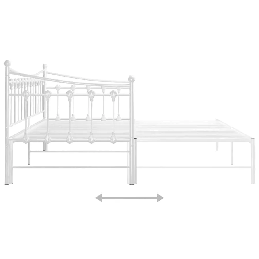 Cadre de canapé-lit extensible sans matelas blanc 90x200 cm - 8