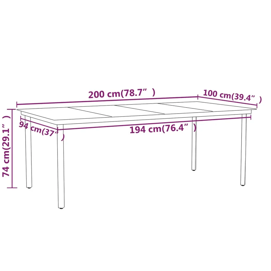 Ensemble à manger de jardin 9 pcs Noir - 8