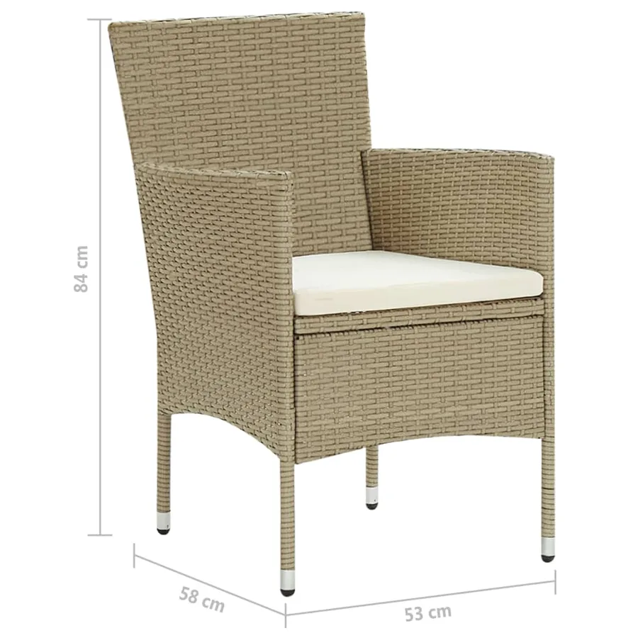 Ensemble à manger de jardin 5 pcs Beige - 10