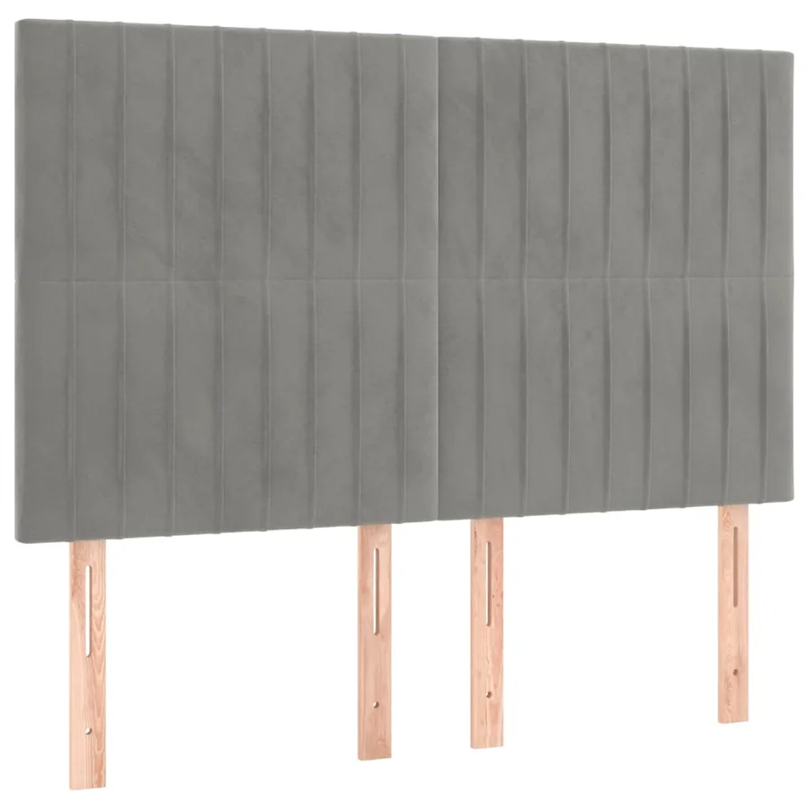 Sommier à lattes de lit et matelas Gris clair 140x200cm Velours - 6