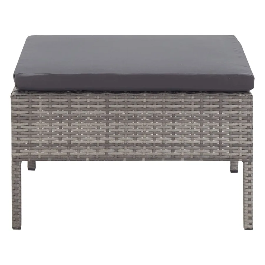 Salon de jardin 3 pcs avec coussins Résine tressée Gris - 11