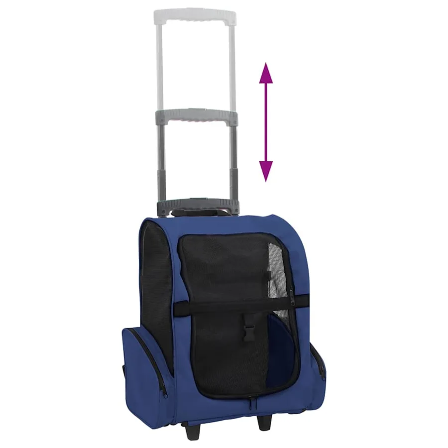 Chariot polyvalent pliable pour animaux de compagnie bleu - 5