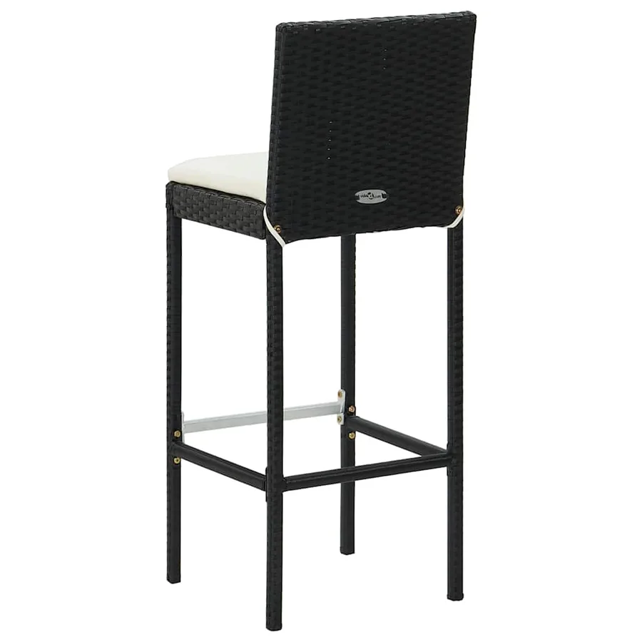 Ensemble de bar de jardin avec coussins 5 pcs Noir - 14