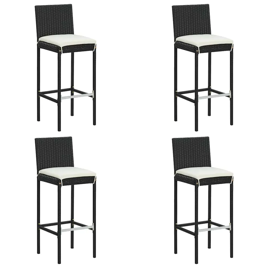 Ensemble de bar de jardin avec coussins 5 pcs Noir - 8