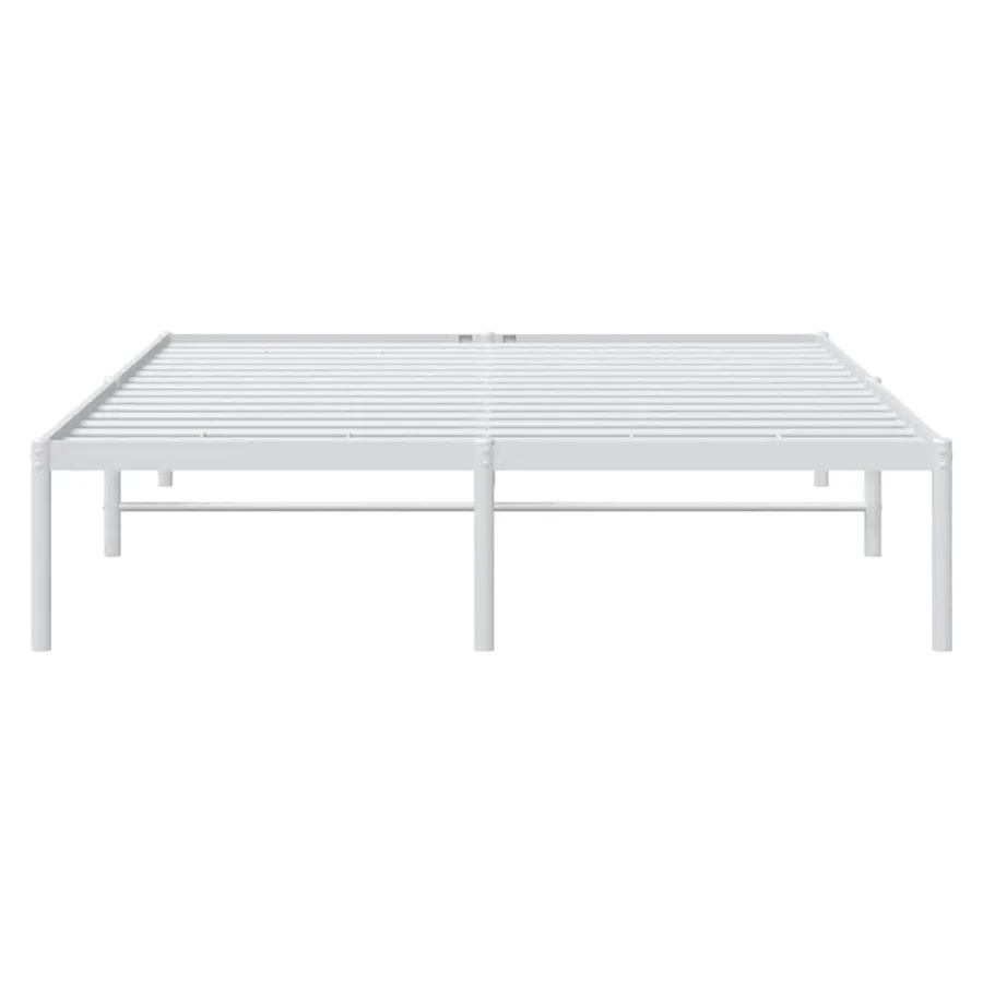 Cadre de lit métal sans matelas blanc 140x200 cm - 5