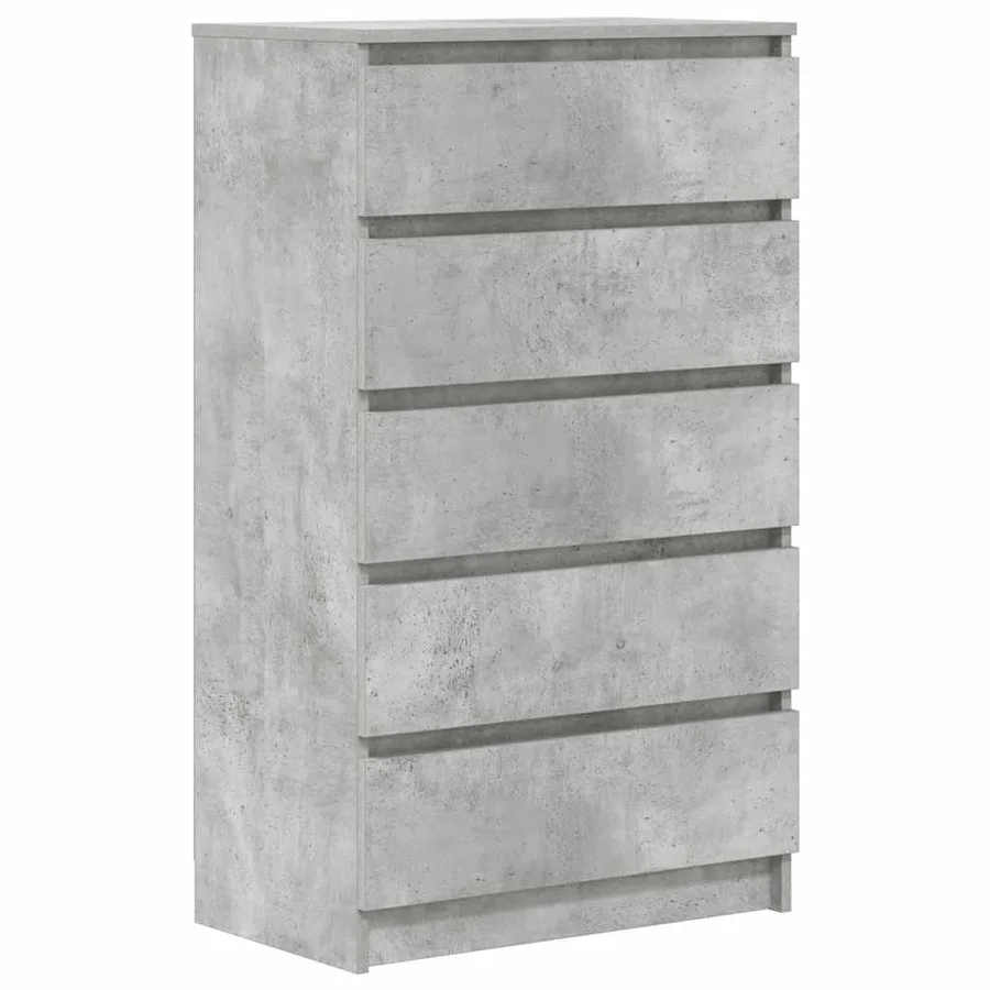 Commode Gris béton 60x36x103 cm Bois d'ingénierie - 2