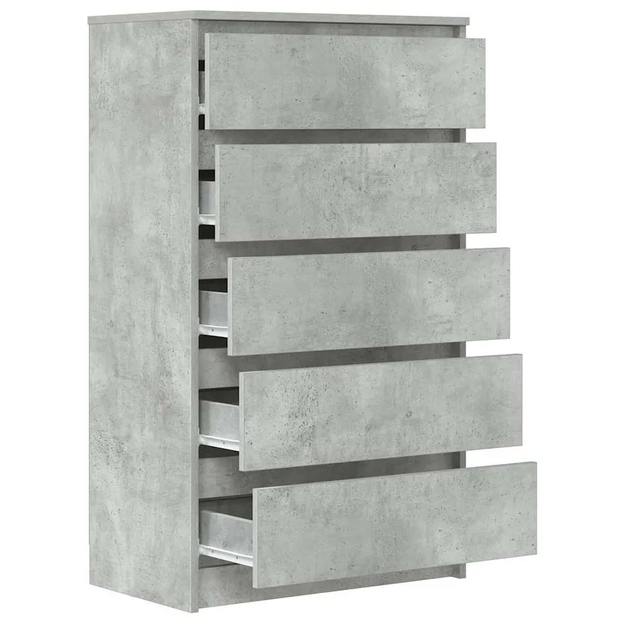 Commode Gris béton 60x36x103 cm Bois d'ingénierie - 7