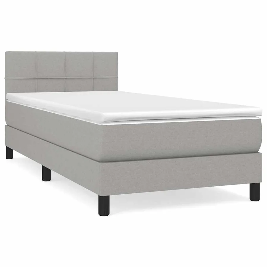 Sommier à lattes de lit et matelas Gris clair 90x190 cm Tissu - 2