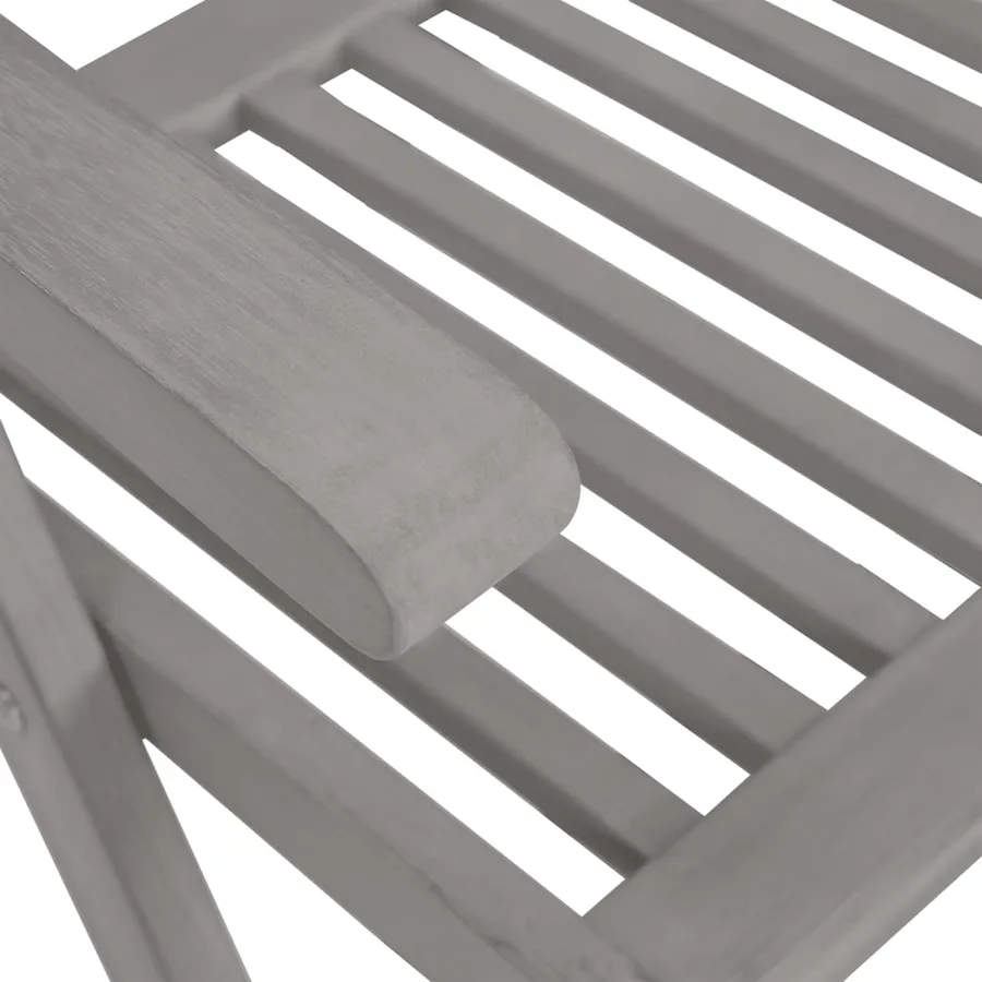 Chaises inclinables de jardin et coussins lot de 8 Gris Acacia - 8