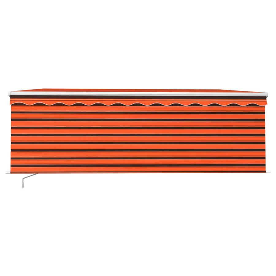 Auvent manuel rétractable avec store 4x3 m Orange et marron - 3