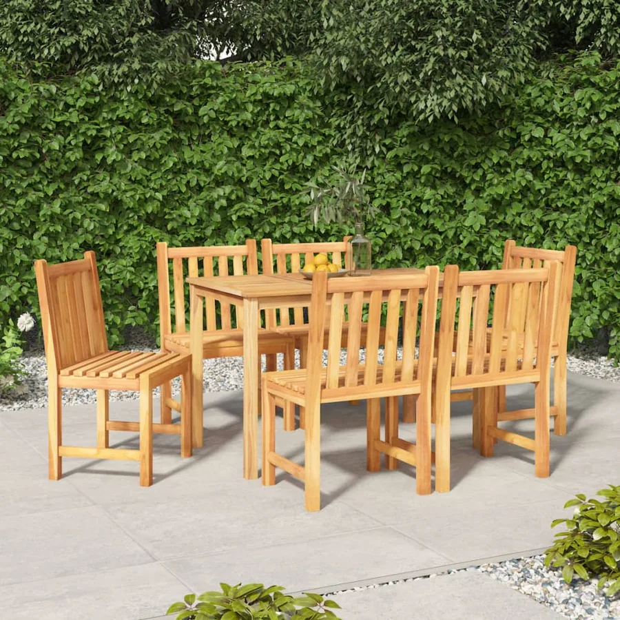 Ensemble à manger de jardin 7 pcs Bois de teck solide