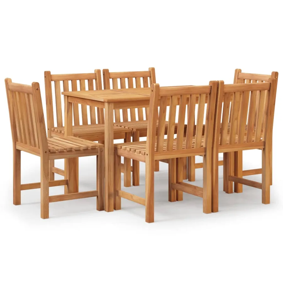 Ensemble à manger de jardin 7 pcs Bois de teck solide - 2