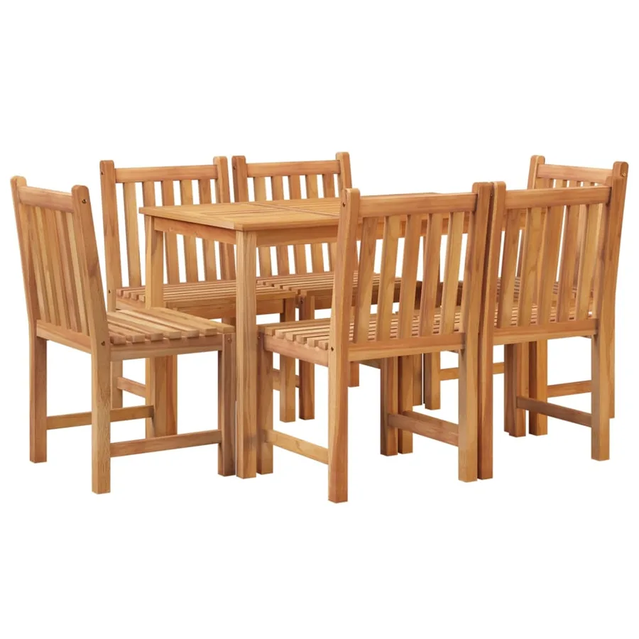 Ensemble à manger de jardin 7 pcs Bois de teck solide - 3