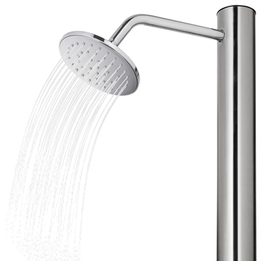 Douche de jardin avec base marron 220 cm Acier inoxydable - 11