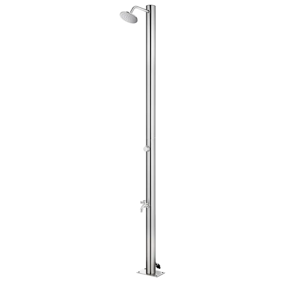 Douche de jardin avec base marron 220 cm Acier inoxydable - 4