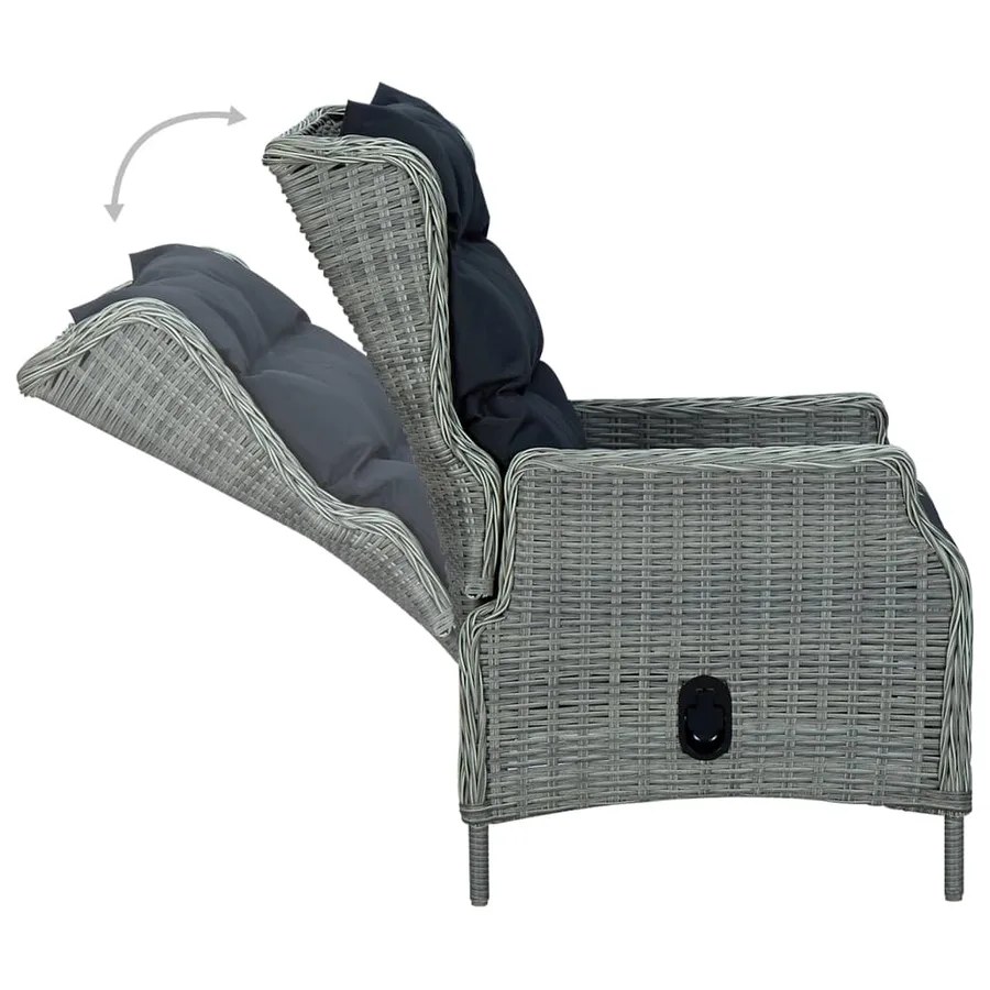 Ensemble à manger de jardin 7 pcs Gris clair - 10