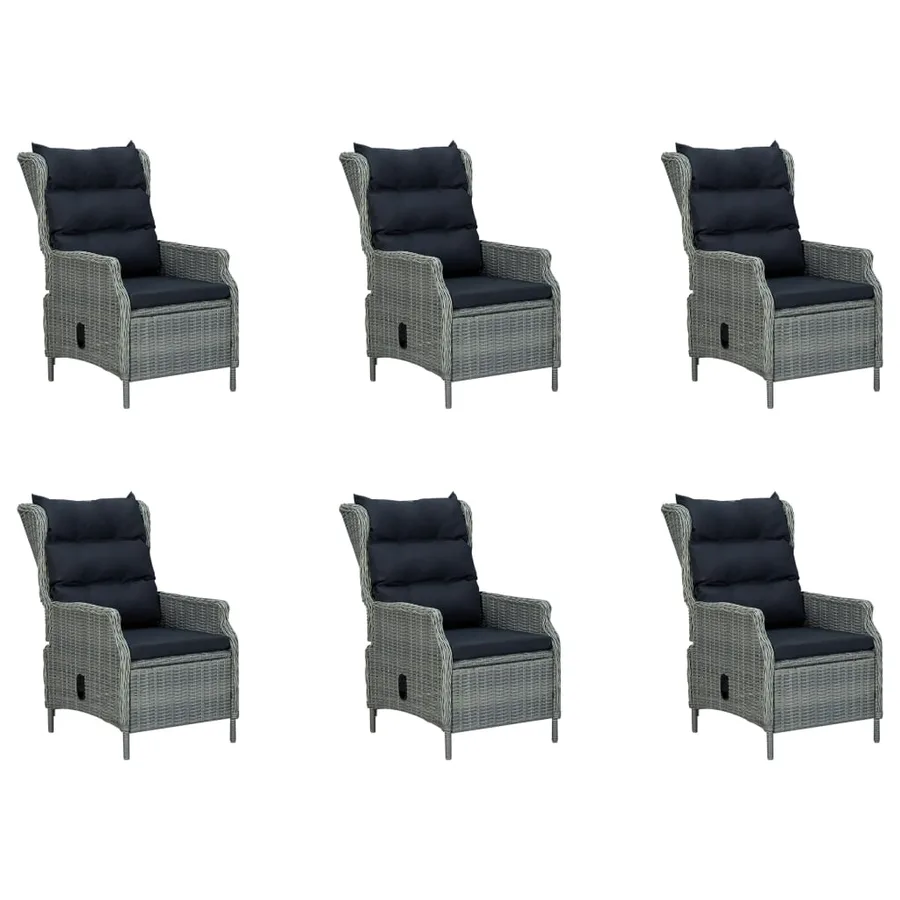 Ensemble à manger de jardin 7 pcs Gris clair - 6