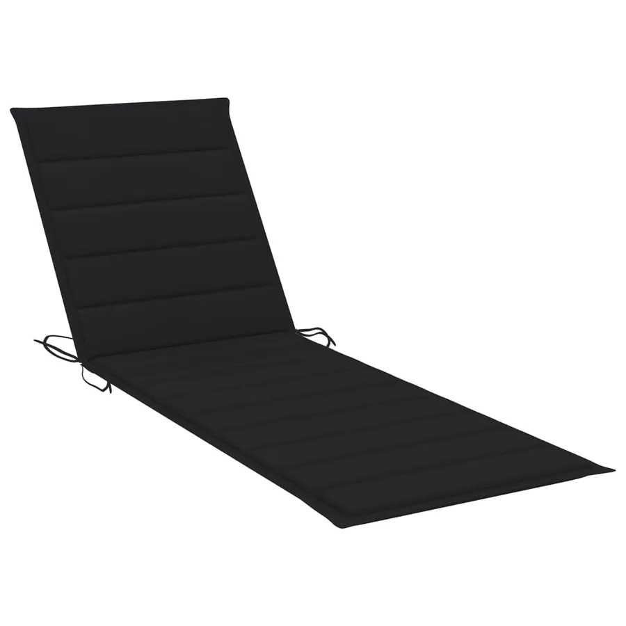 Chaise longue de jardin avec coussin Gris Bois d'acacia solide - 5