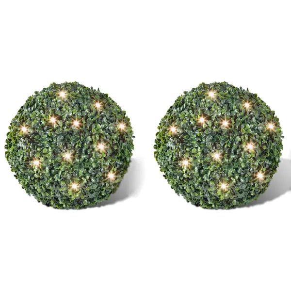 2 pièce de boule 27 cm avec guirlande lumineuse solaire 24 LED
