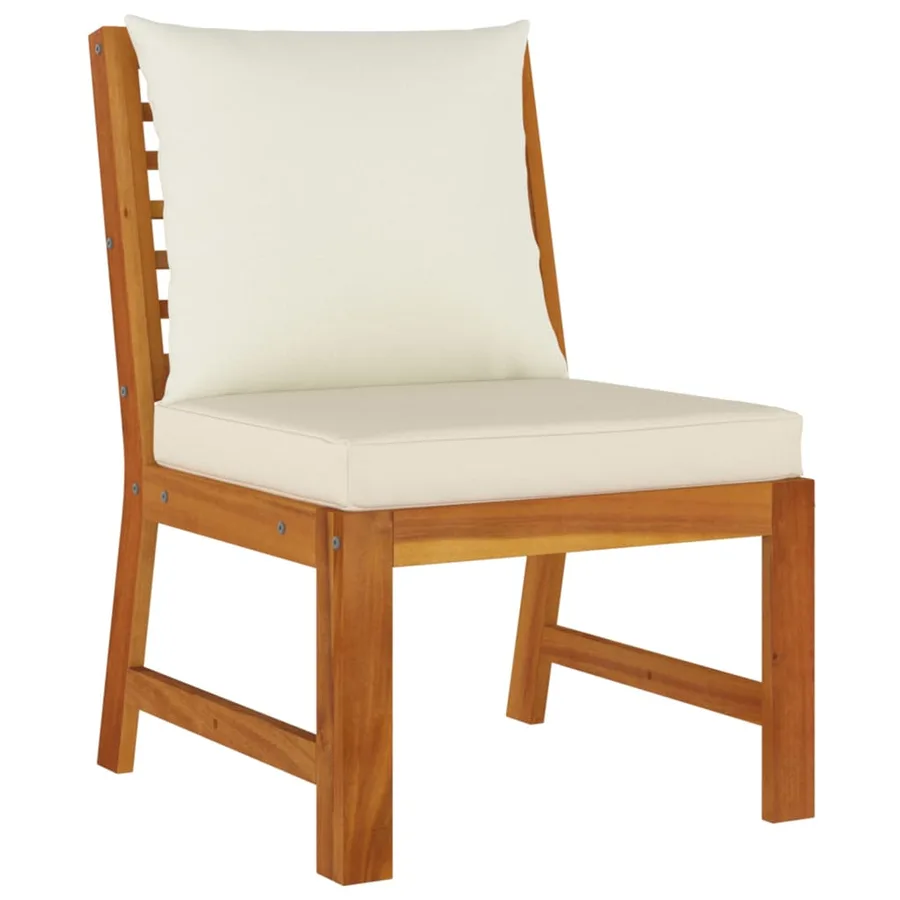 Ensemble à manger de jardin coussins 7 pcs Bois acacia - 7