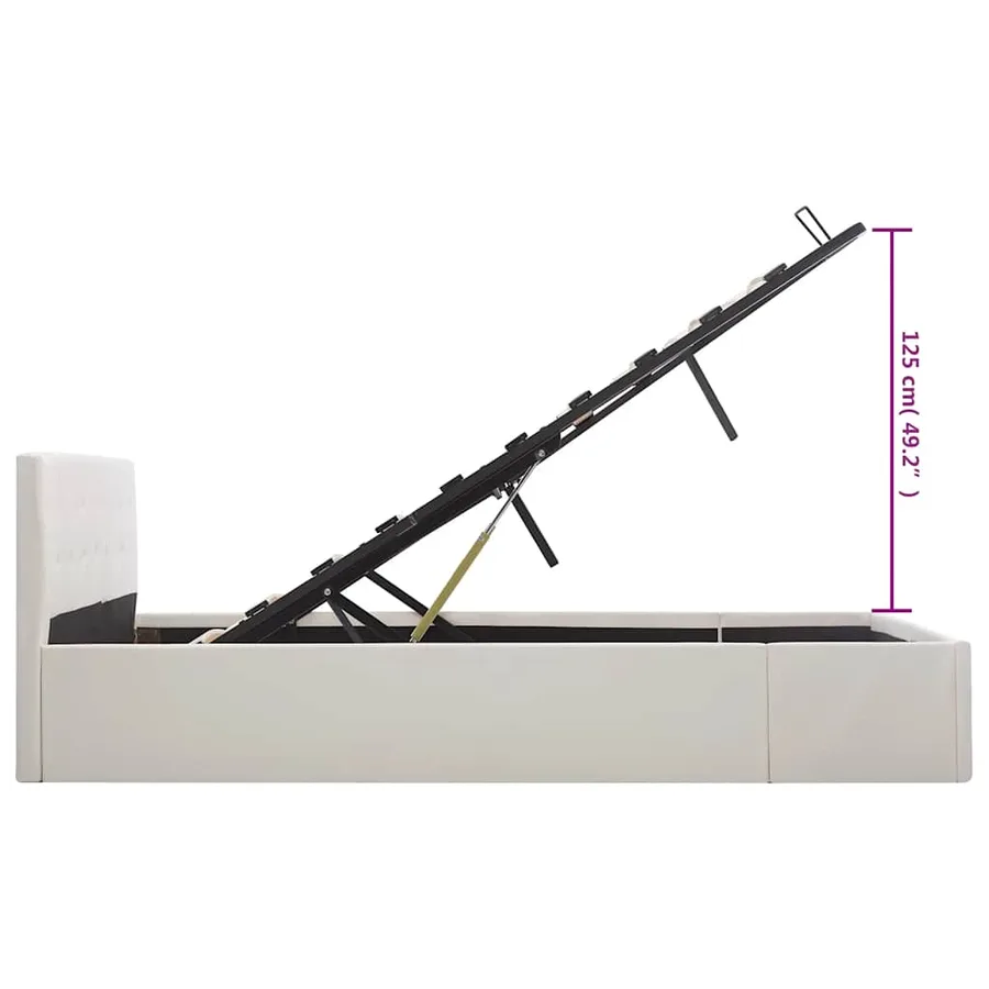 Cadre de lit avec rangement hydraulique Similicuir 160x200 cm - 11