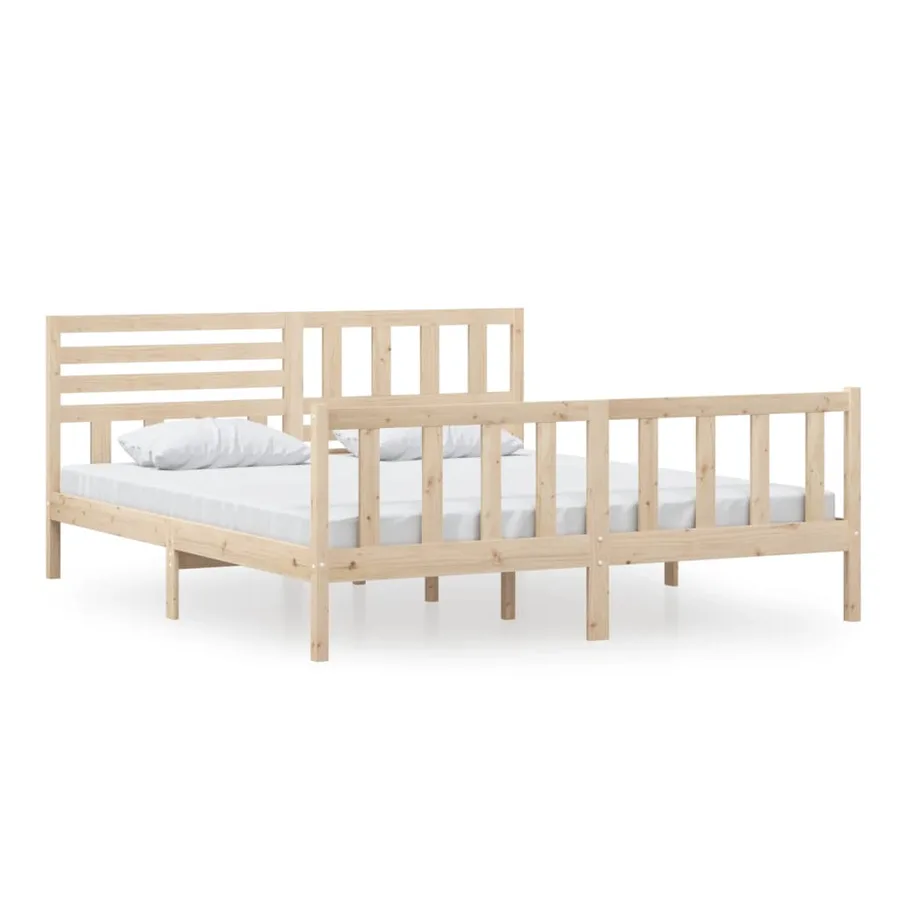 Cadre de lit sans matelas bois massif - 2