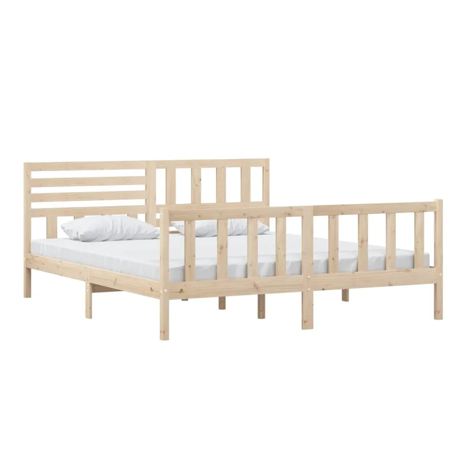 Cadre de lit sans matelas bois massif - 3