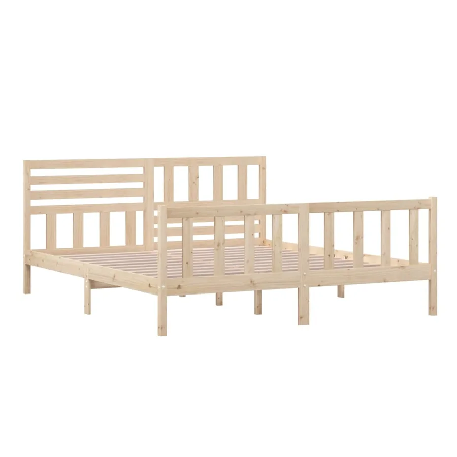 Cadre de lit sans matelas bois massif - 4