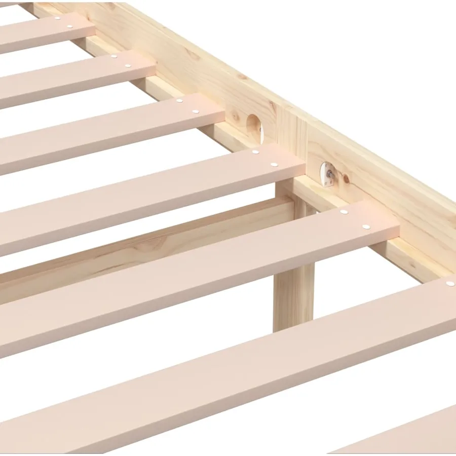 Cadre de lit sans matelas bois massif - 7
