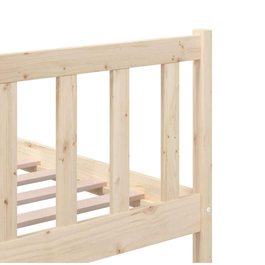 Cadre de lit sans matelas bois massif - 8