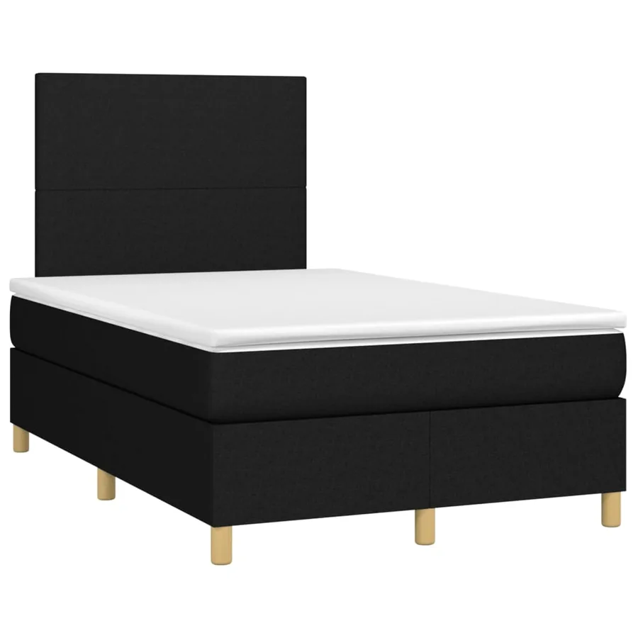 Sommier à lattes de lit avec matelas Noir 120x200 cm Tissu - 3