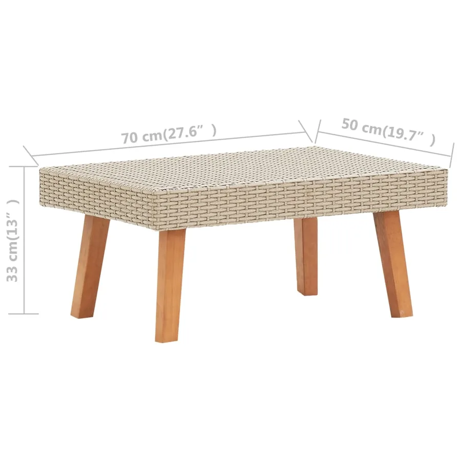 Salon de jardin 4 pcs avec coussins Résine tressée Beige - 10
