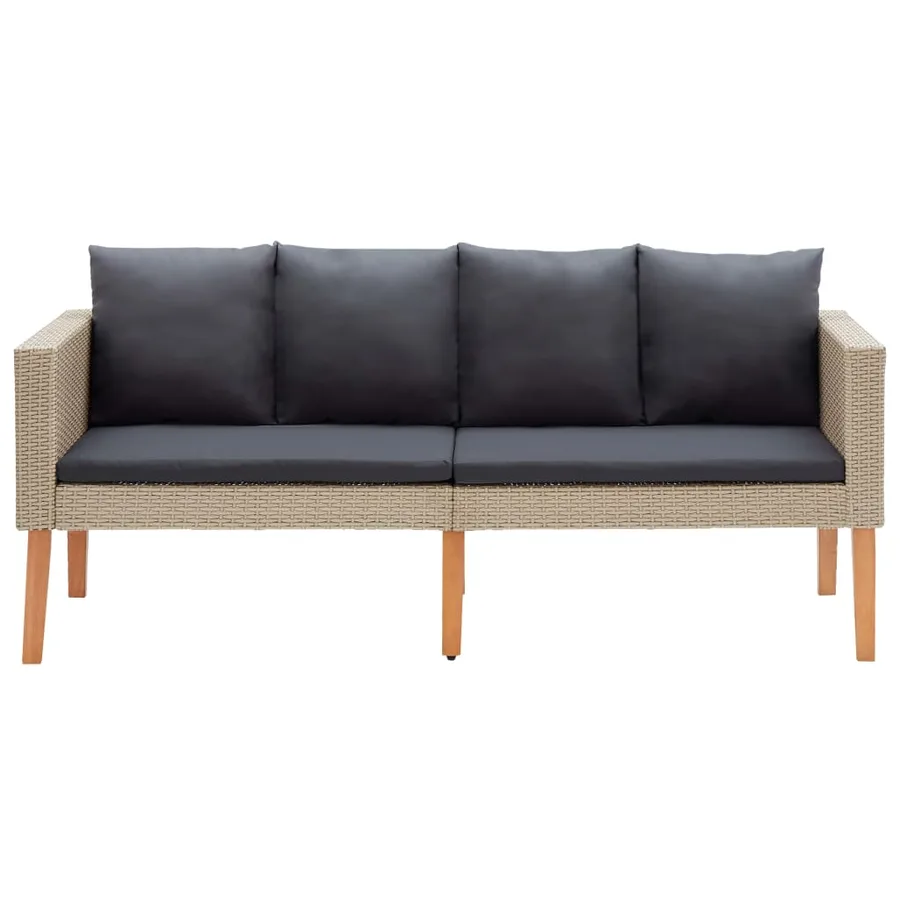 Salon de jardin 4 pcs avec coussins Résine tressée Beige - 13