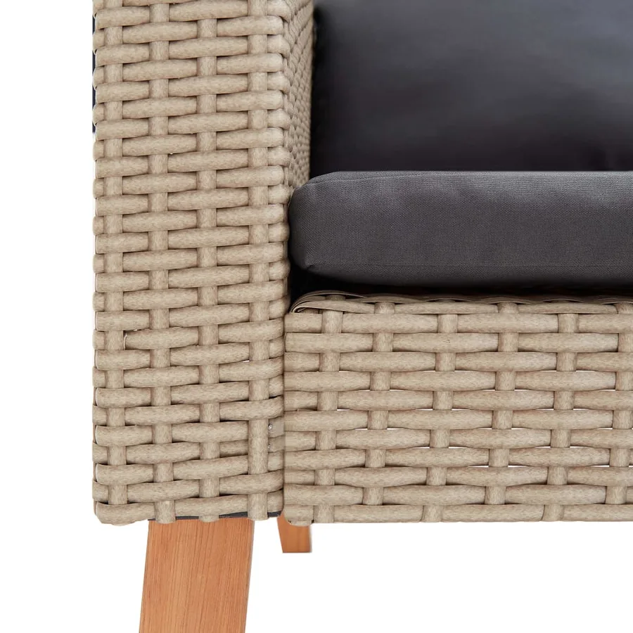 Salon de jardin 4 pcs avec coussins Résine tressée Beige - 16