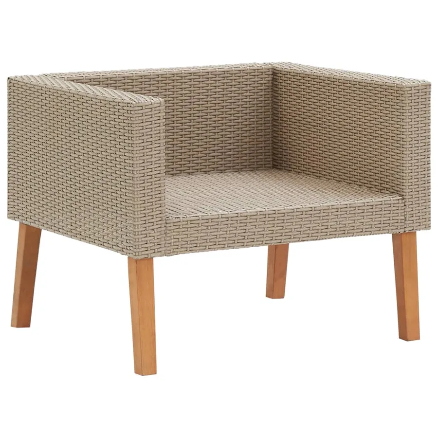 Salon de jardin 4 pcs avec coussins Résine tressée Beige - 5