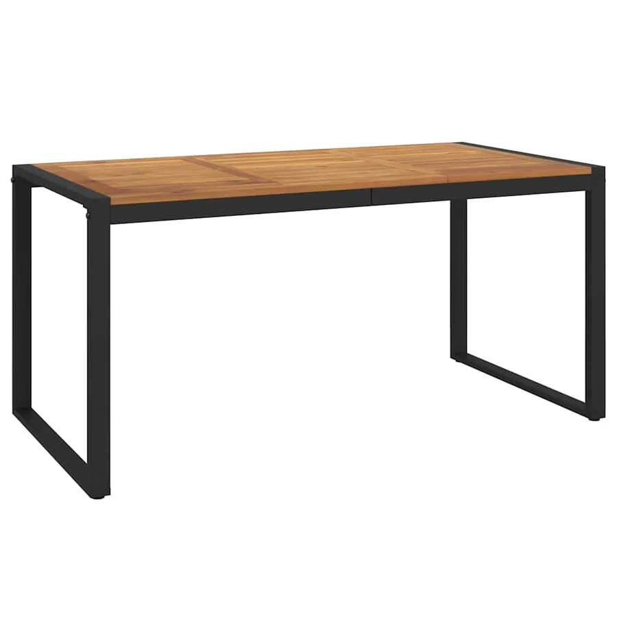 Ensemble à manger de jardin 7 pcs bois d'acacia solide et métal - 5