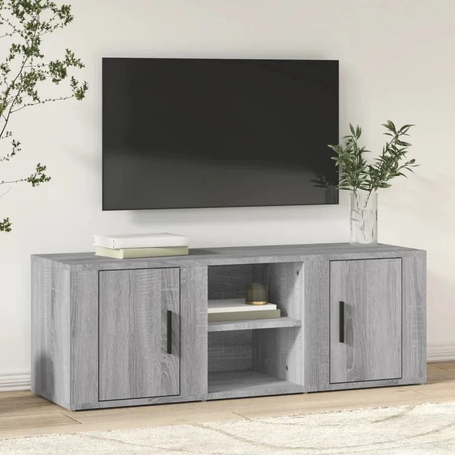Meuble TV Sonoma gris 100x31,5x35 cm Bois d'ingénierie