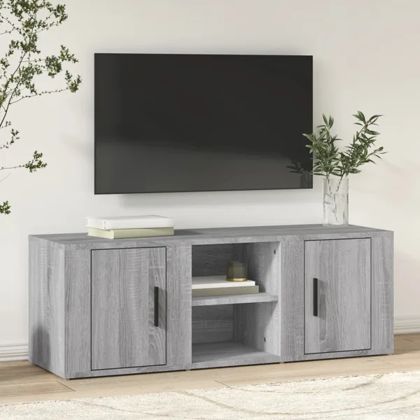 Meuble TV Sonoma gris 100x31,5x35 cm Bois d'ingénierie