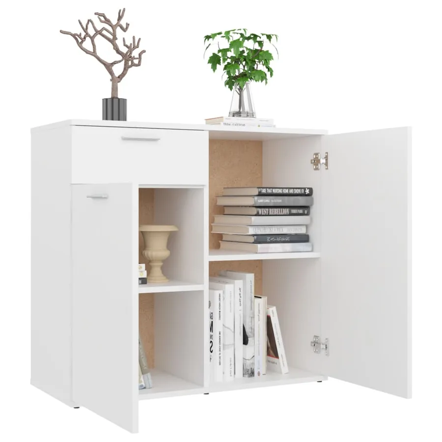 Buffet blanc 80x36x75 cm bois d'ingénierie - 4