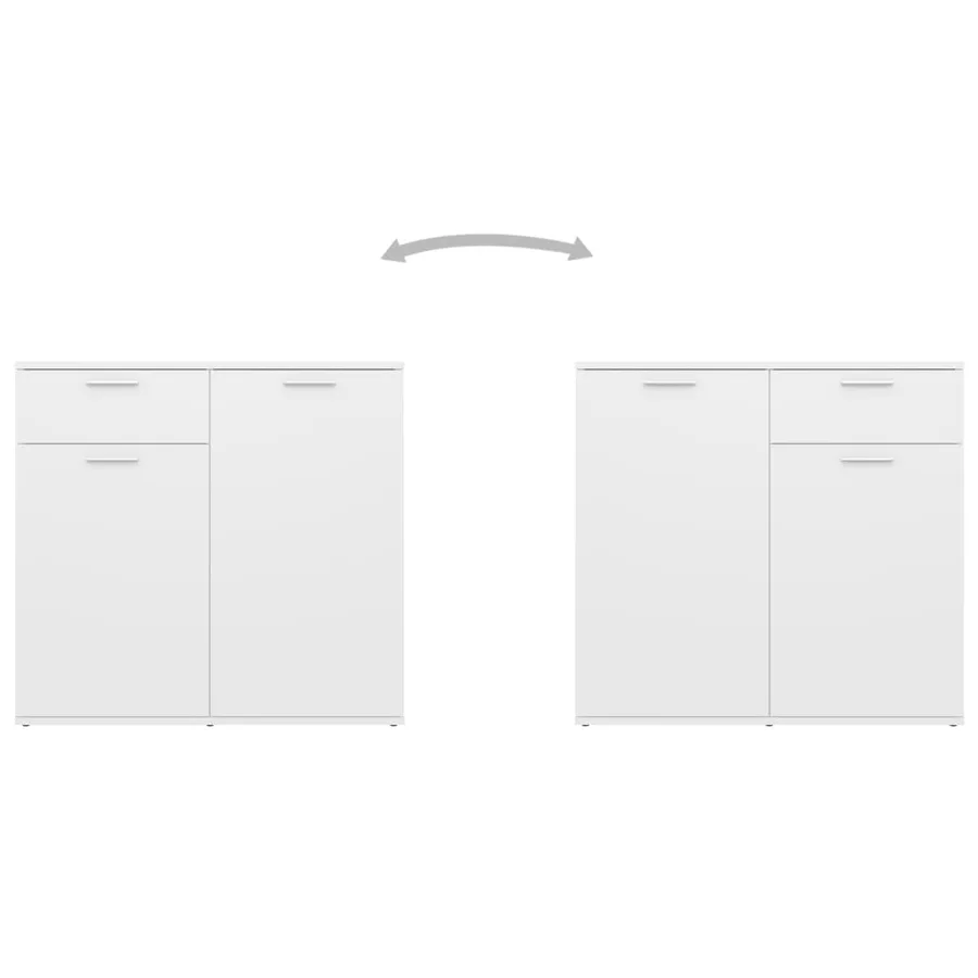 Buffet blanc 80x36x75 cm bois d'ingénierie - 5