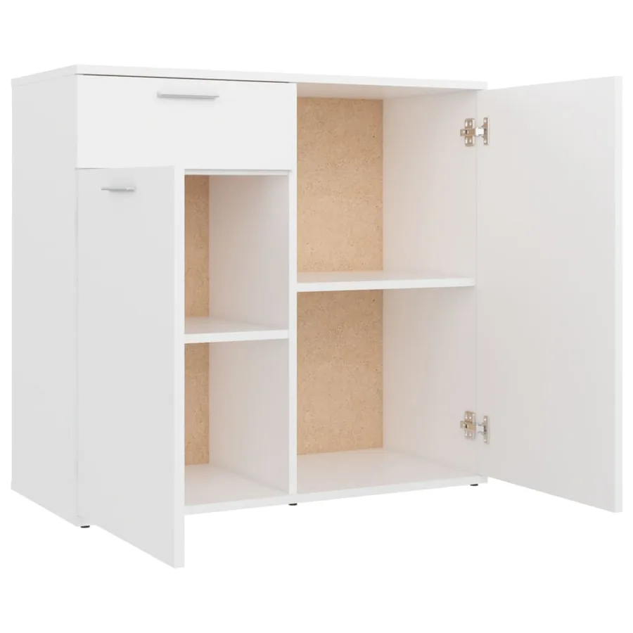 Buffet blanc 80x36x75 cm bois d'ingénierie - 8