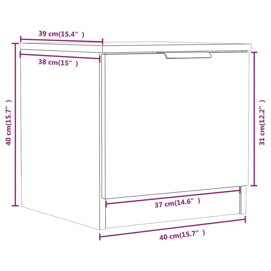 Tables de chevet 2 pcs Blanc 40x39x40 cm - 11