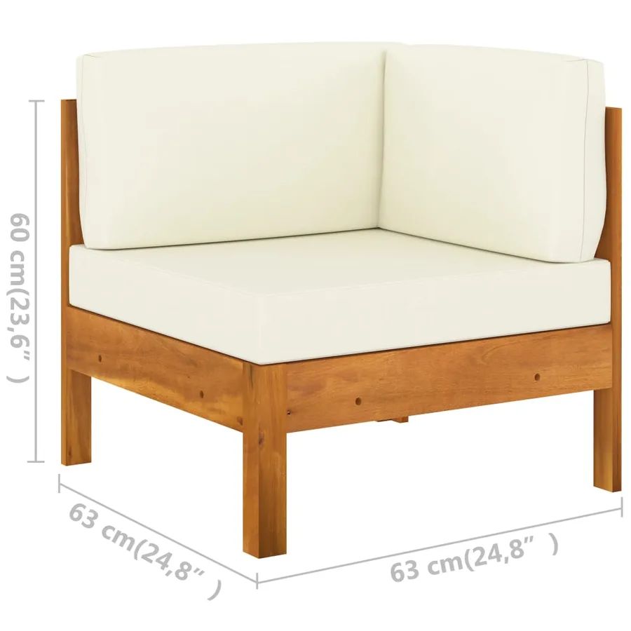 Salon de jardin 8 pièces avec coussins 100 x 60 cm Bois d'acacia - 11