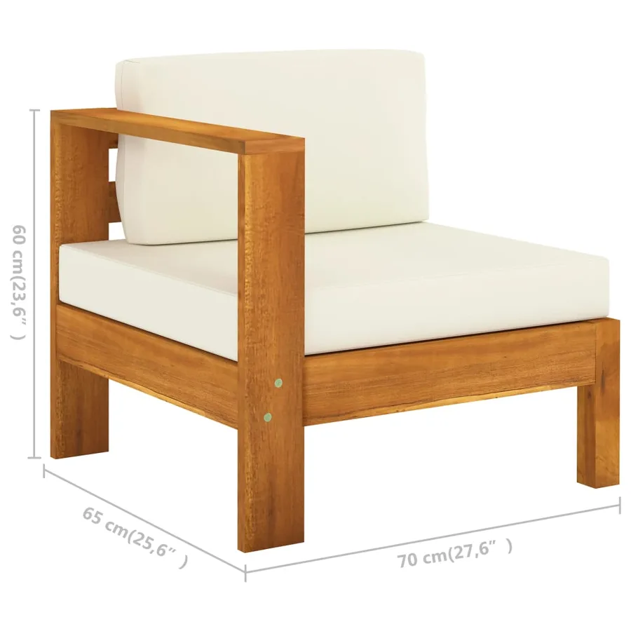 Salon de jardin 8 pièces avec coussins 100 x 60 cm Bois d'acacia - 9